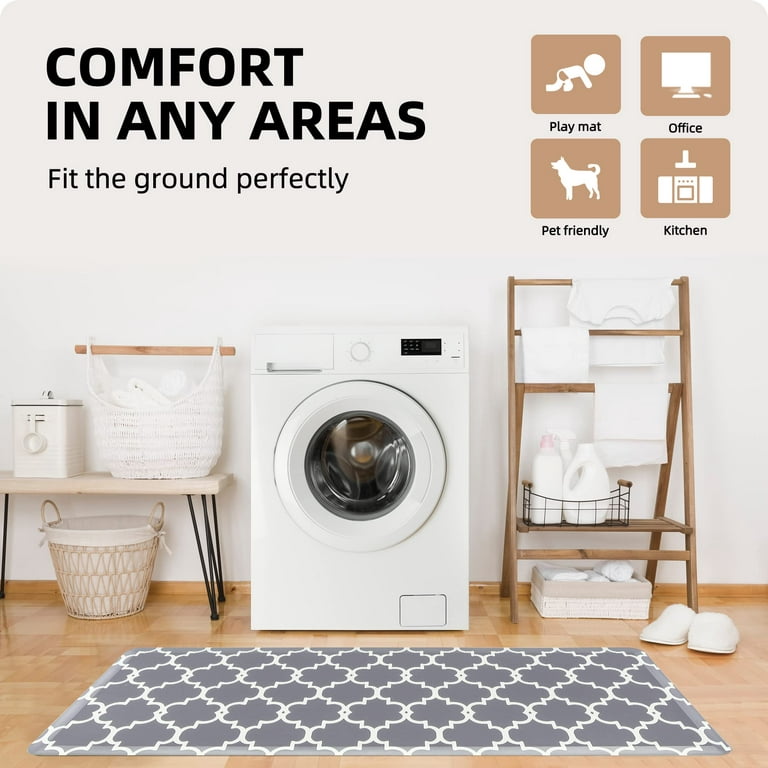 FOLIOSA Cool Gorilla Anti Fatigue Kitchen Mat 2 Pieces, Cushioned Anti Slip  Washable Kitchen Rugs Suitable for Kitchen Laundry Room Bathroom Office