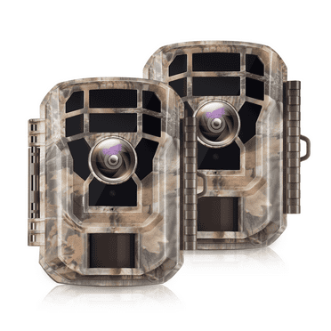 CAMPARK 2 Pack Trail Camera 1080P HD Game Deer Hunting Camera with Infrared Night Vision 65FT Motion Activated Waterproof IP56 120°Wide-Angle 2.0" LCD Trail Cam for Wildlife Monitoring
