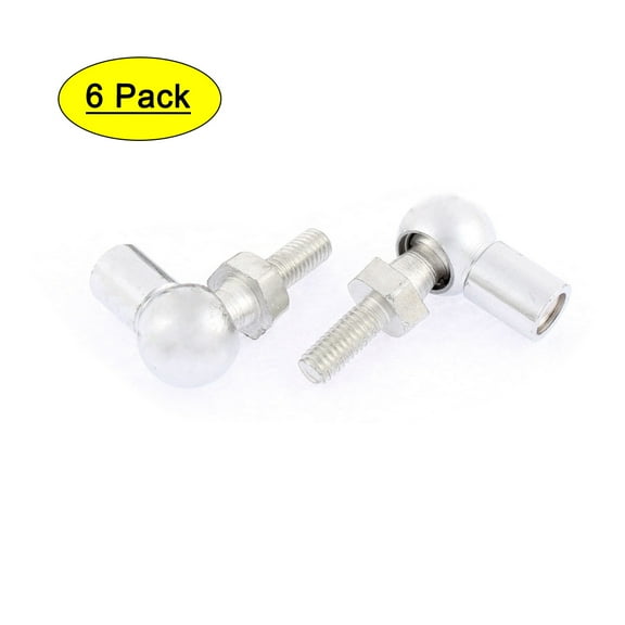 Unique Bargains Machinery M6 Male Female Thread L Shaped Ball Joint Rod End Bearing 6pcs