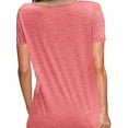 thumbnail image 3 of MORTTIC Women's Dragonfly Graphic T-Shirt Letter Print Short Sleeve Loose Casual Summer Top, Pink, S, 3 of 4