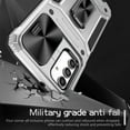thumbnail image 3 of for Galaxy A13 5G Armor Case, Military-Grade Drop Protection, with Slide Camera Cover & Multi-angle Kickstand, Built-in 360° Rotating Magnetic Stand Rugged Case For Samsung Galaxy A13 5G, Silver, 3 of 10