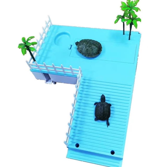 Tortue Plate-Forme de Farniente Tortue Escalade Île Reptile Flottant Plate-Forme Tortue Réservoir Décorations Système de Filtrage Intégré pour les Grenouilles Dragon Barbu Tritons Lézard