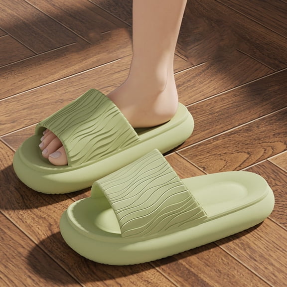 YYUIJK Women Shower Slippers Bathroom Slippers Sandals House Slippers Non Slip Shoes Dorm Shoes Green 5.5-6