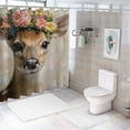 thumbnail image 7 of Orinice Deer Flower Crown Bathroom Decor Set Luxurious Graphic Print Polyester Fabric Fashion Shower Curtain Home Decoration with Hooks 69x72, 7 of 7