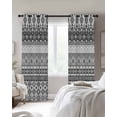 thumbnail image 2 of Grey White Boho Blackout Curtains for Bedroom 45 Inch Length 2 Panels Set, Vintage Ethnic Tribe Abstract Art Thermal Insulated Energy Saving Window Treatment Curtains Blackout Drapes 52"x45", 2 of 8