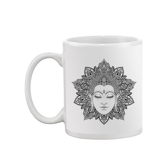 Buddha's Face Over Mandala. Mug -Image by Shutterstock,