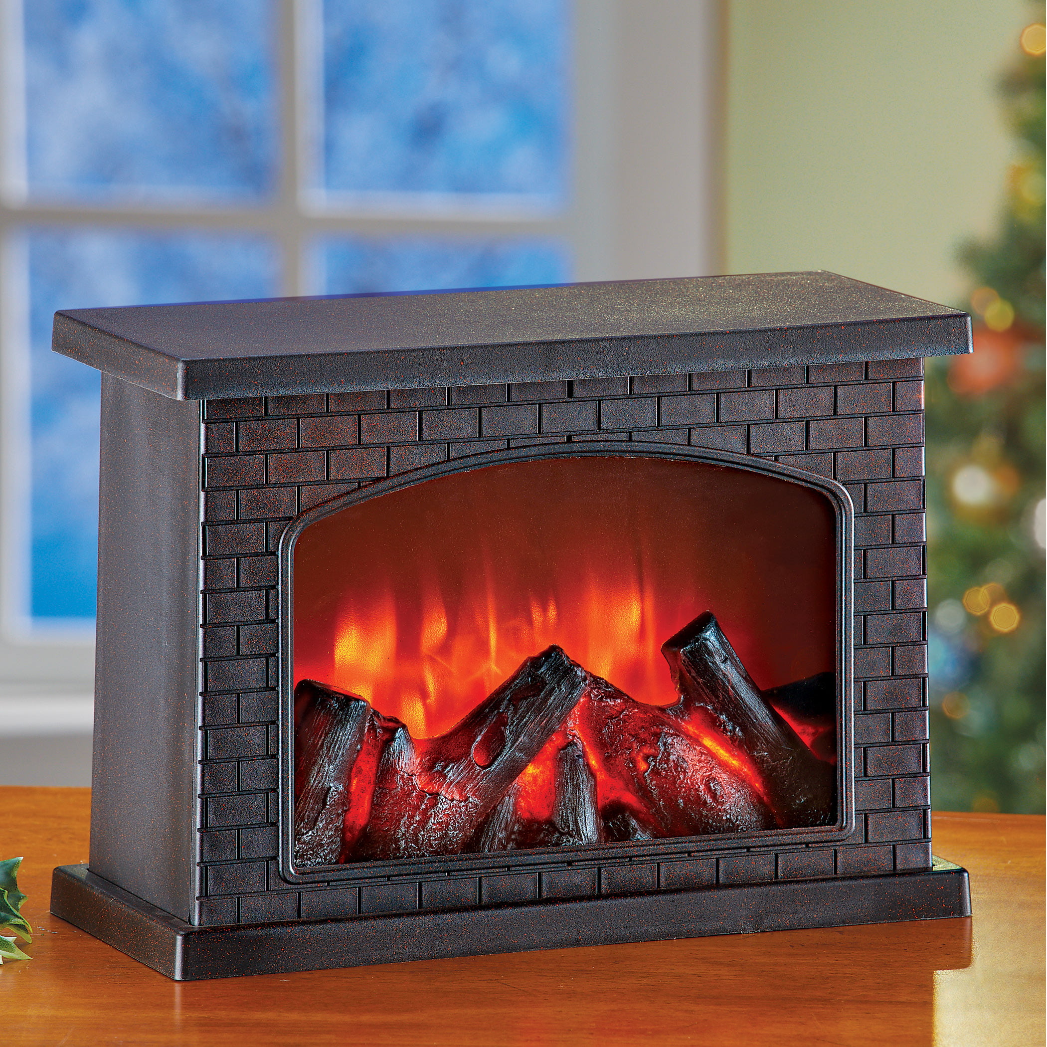 Faux Brick Tabletop Fireplace With, Fireplace Inserts Traverse City