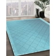 thumbnail image 3 of Ahgly Company Machine Washable Indoor Square Transitional Blue Ivy Blue Area Rugs, 6' Square, 3 of 7