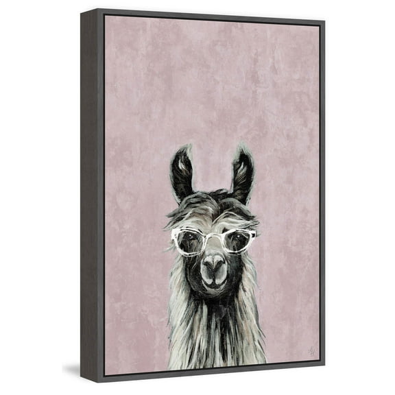 Llama Style Floater Framed Painting Print on Canvas