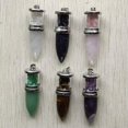 thumbnail image 4 of HOOUN 10pcs Mixed Natural Stone Bullet Chakra Pendulum Pendants Energy Reiki Healing, 4 of 8