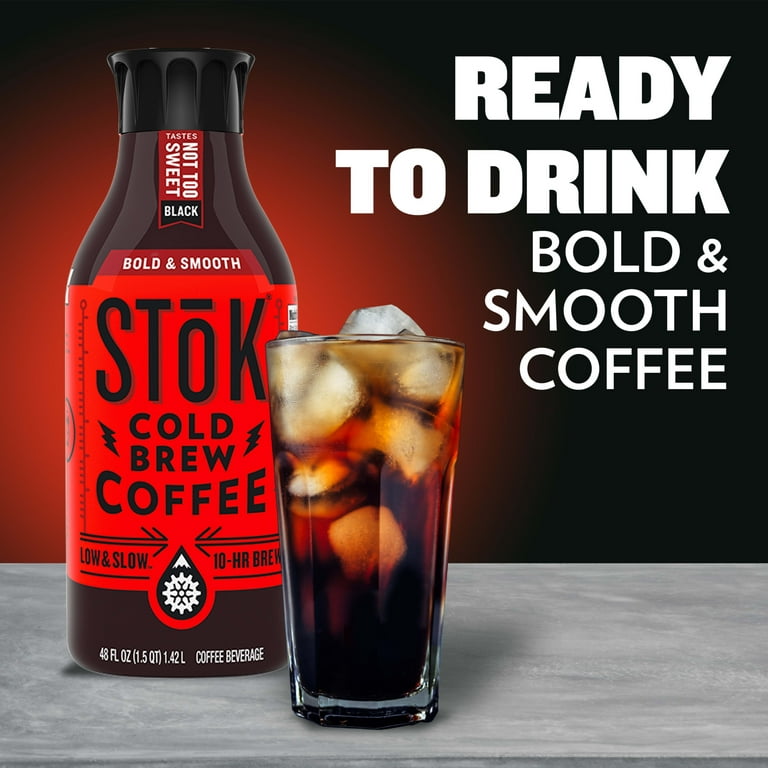 Stok Coffee Beverage, Not to Sweet, Cold Brew, Black - 48 fl oz
