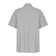 thumbnail image 3 of Huresd Mens Short Sleeve Guayabera Shirts Button Down Solid Color Mexican Embroidered Cuban Wedding Shirt Summer Top Gray 2XL, 3 of 4