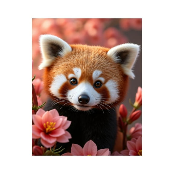 Paint by Numbers Kit for Adults, Red Panda Among Blossoms Paint by Numbers, Easy Paint by Numbers Kit for Adults Beginner, DIY Adult Paint by Number Kits on Canvas, 12x16in Home Decor
