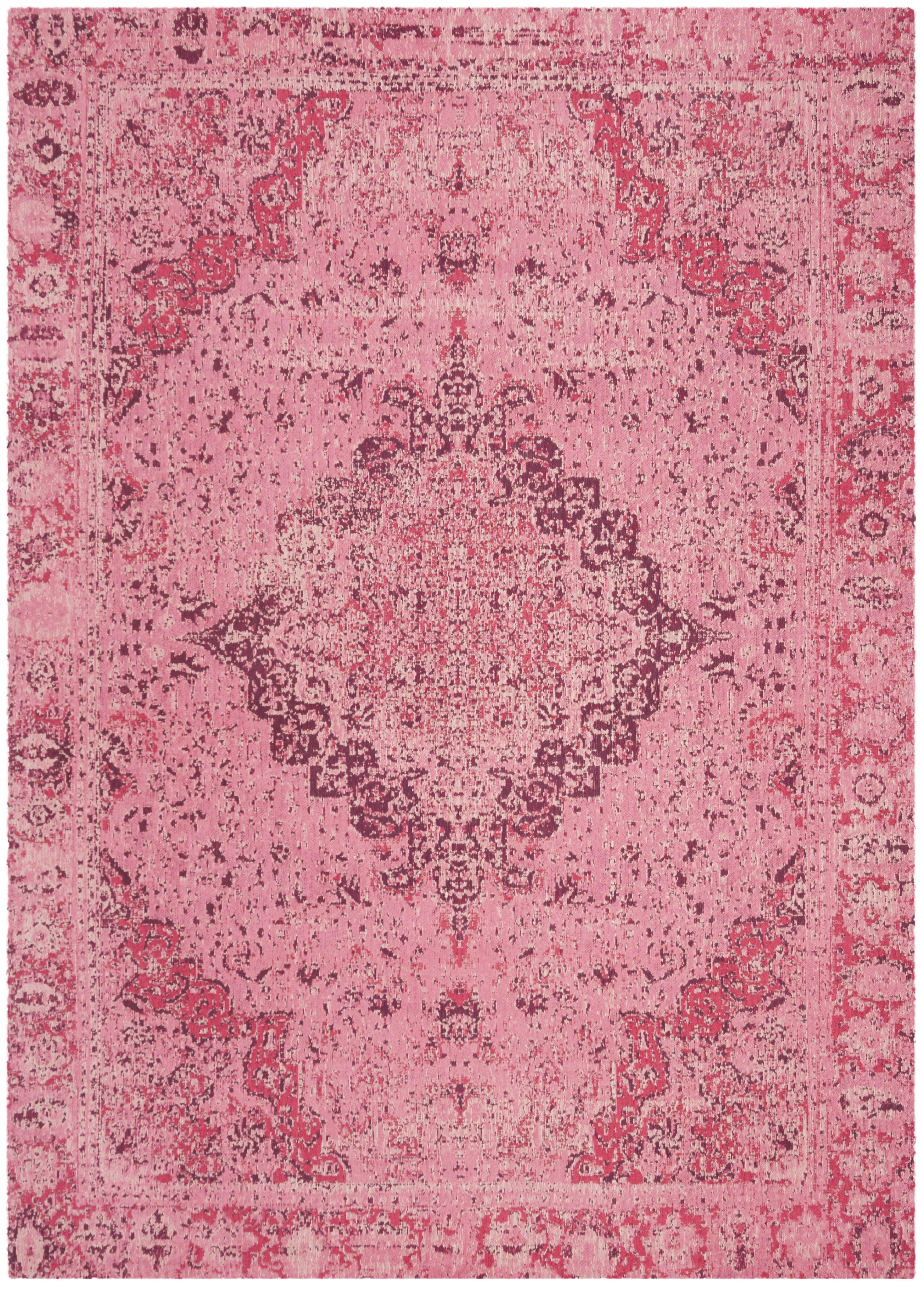 SAFAVIEH Classic Vintage Tris Floral Bordered Polyester Area Rug, Fuchsia, 8' x 10'