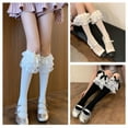 thumbnail image 3 of Stylish Elegant Lace Ruffle Socks for Women and Girls Anklet Socks with Cute Bowknot Wing for Dance and Campus Wear, 3 of 20