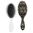 thumbnail image 2 of Boho Abstract Detangling Hair Brush, Geometric Paddle Brush with Soft Bristles, Wooden Handle Hairbrush for Women Men Kids, Vintage Hippie Design, Wet & Dry Hair Styling, 2 of 8