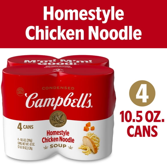 Campbell’s Condensed Homestyle Chicken Noodle Soup, 10.5 oz Can (4 Pack)