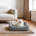 thumbnail image 2 of Soft Calming Sleeping Puppy Bed, Washable Rectangle Dog Bed with Removable Cover, Dog Beds for Small Dogs and Cats, Pet Beds, Non-Slip Bottom, Gray, 20in, 2 of 8