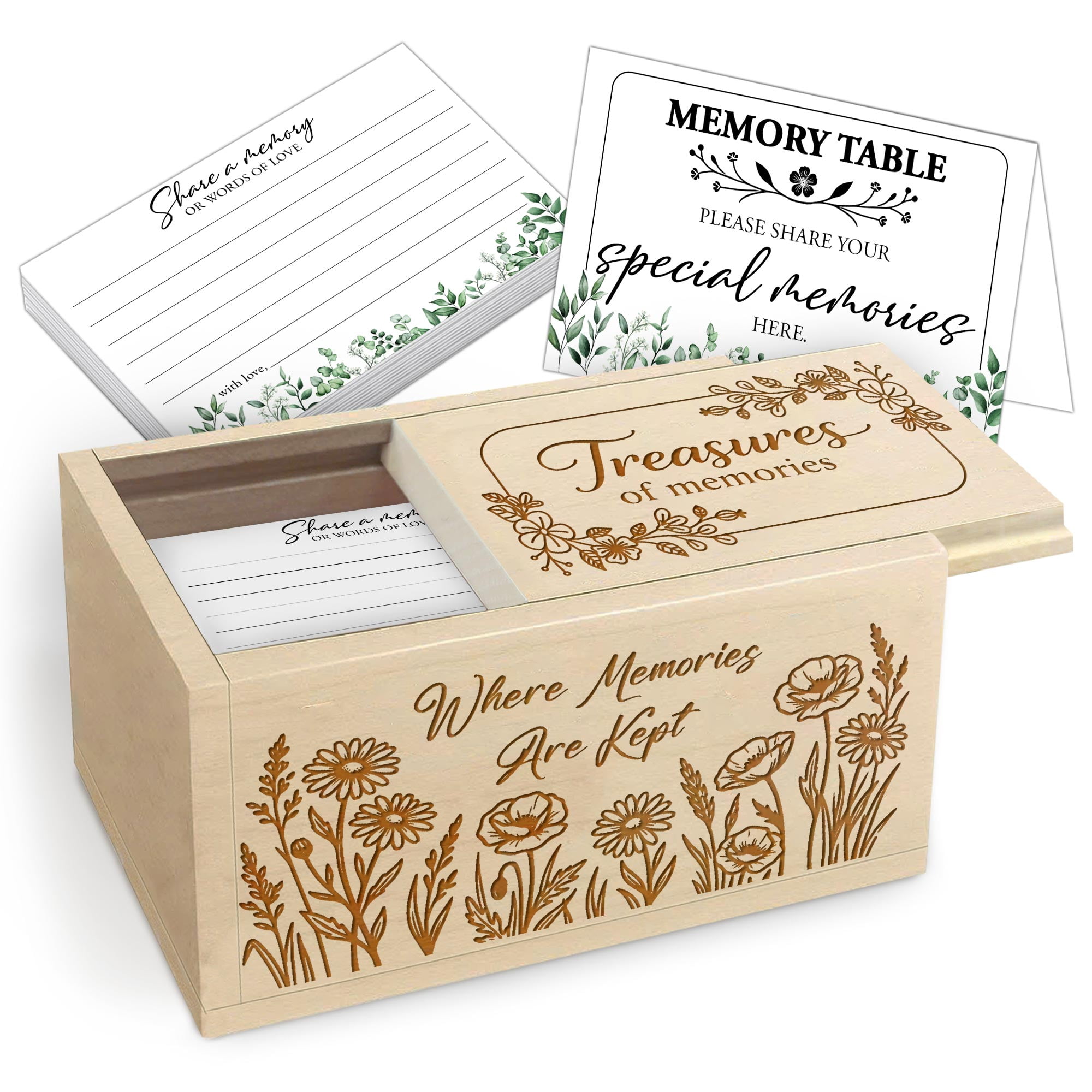 Personalized Wooden Memorial Memory Box with Custom Name and Years