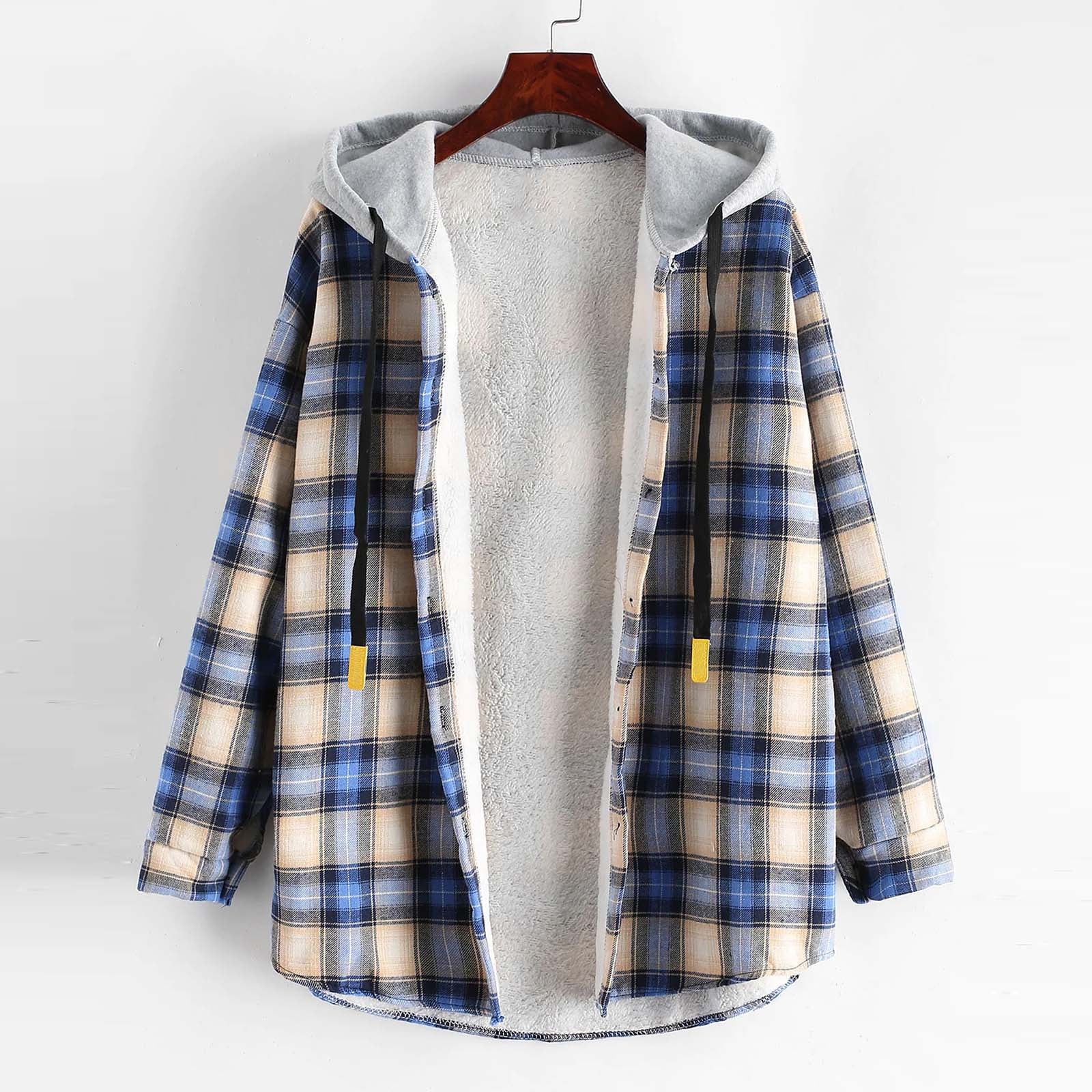 Fluffy top flannel jacket