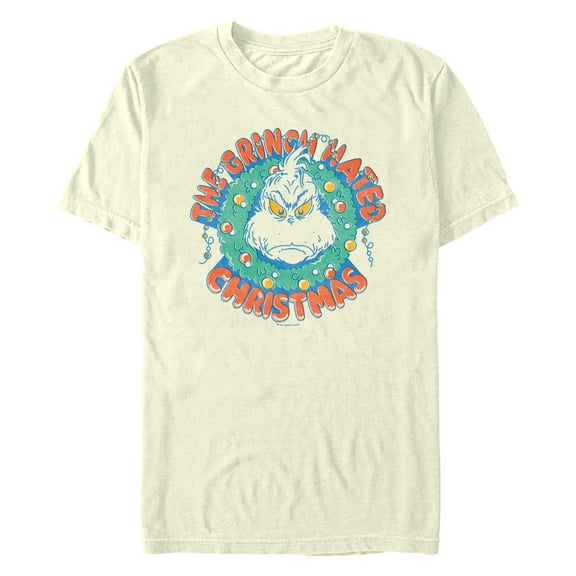 Men's Dr. Seuss The Grinch Hated Christmas Wreath Graphic T-Shirt