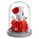 thumbnail image 1 of Cubierta de cristal con luces de oso flocado, flor eterna, rosa, regalos navideños, regalos de cumpleaños para familiares y amigos, 1 of 5