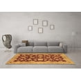 thumbnail image 3 of Ahgly Company Machine Washable Indoor Square Abstract Brown Modern Area Rugs, 7' Square, 3 of 4