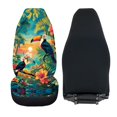 thumbnail image 6 of XYZCANDO Waterproof Front Car Seat Covers Truck Vehicle SUV, Breathable Comfy Car Front Seat Cover Set 2 Pack Breathable Cloth Tropical Toucan & Floral Sunset Print, 6 of 10