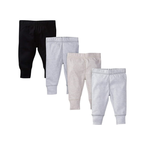 GERBER Baby Boys' 4-Pack Pants, Fox, 0-3 Months 