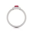 thumbnail image 5 of TimeLe$$ Classics Round and Cushion Cut Natural Ruby Gemstone Ring in 14K White Gold (Size: 9.5), 5 of 6