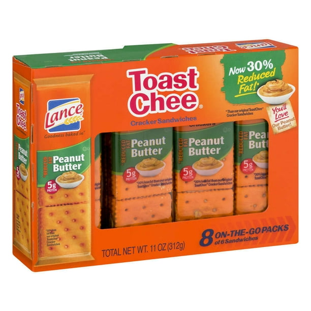 Lance Low fat Peanut Butter Crackers Lance ToastChee Reduced Fat Peanut Butter Crackers 11 oz 8 Count Boxes