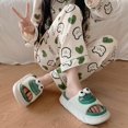 thumbnail image 6 of Sogetch Womens Cute Frog Slippers Soft Warm Fuzzy House Shoes for Women and Men, 6 of 7
