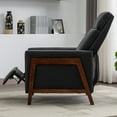 thumbnail image 5 of Wood-Framed Pu Leather Recliner Chair Adjustable Home Theater Seating With Thick Seat Cushion And Backrest Modern Living Room Recliners, Black, 5 of 9