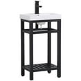 thumbnail image 3 of Elegant Lighting Vf14018 Raya 18" Specialty Cast Iron Console Bathroom Sink - Black, 3 of 14