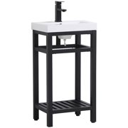 Elegant Furniture and Lighting 18 inch Single Bathroom Metal Vanity in Black
