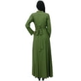 thumbnail image 6 of Bimba Women's Mandarin Collar Plain Jilbab Dress With Pockets Full Sleeve Maxi, 6 of 6