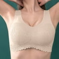 thumbnail image 2 of Woman's Bras Women Woman Bra No Underwire Underwears Base Vest Style Sports Base Underwears V-Neck Pullover Bra Feature Hook and Eye Closure Demi & Balconette Bra Style Y-343 , Beige XXL, 2 of 7