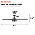 thumbnail image 2 of Honeywell Myers Park 52" Ceiling Fan w/ Remote, & Reversible Blades, Matte Black, 2 of 10