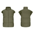thumbnail image 5 of Kilaqueen Puffer Vests for Women Oversized Sleeveless Zip Up Lapel Cropped Outerwear Quilted Padded Puffy Solid Color Vests, 5 of 9