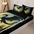 thumbnail image 3 of Homewish Magic Dragon Zipper Full Size Comforter Sets with Fitted Sheet and 2 Pillowcases For Boys,Magical Jungle Night Zipper Bedding Set,Black Reversible,4 Pieces, 3 of 7