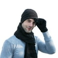 thumbnail image 2 of Dress Choice Men Winter Knit Hat Beanie Long Scarf Touchscreen Gloves Set Skull Cap Neck Warmer Gloves Set with Fleece Lined for Outdoor Sport, 2 of 8