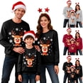 thumbnail image 1 of SGMVNU Chandails en Molleton de Noël Assortis pour la Famille 2025 Lettres Imprimées Graphiques Xmas Col Rond Manches Longues Chandail-Over (Enfants, Rouge, 2-3 Ans), 1 of 7