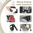 thumbnail image 5 of Babyjoy  2 in 1 Foldable Baby Stroller Kids Travel Newborn Infant Buggy Pushchair 22 lbs Gray, 5 of 7