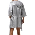 thumbnail image 2 of CHICTRY Mens Satin Soft Nightgown Sleepwear Short Sleeve Loungewear, 2 of 7