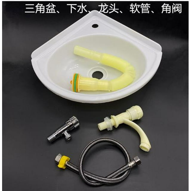 Miangastore Wall Mounted Bathroom Sink: Space Saving Plastic Corner Washbasin With Triangular Design For Office Home Hotel Restrooms