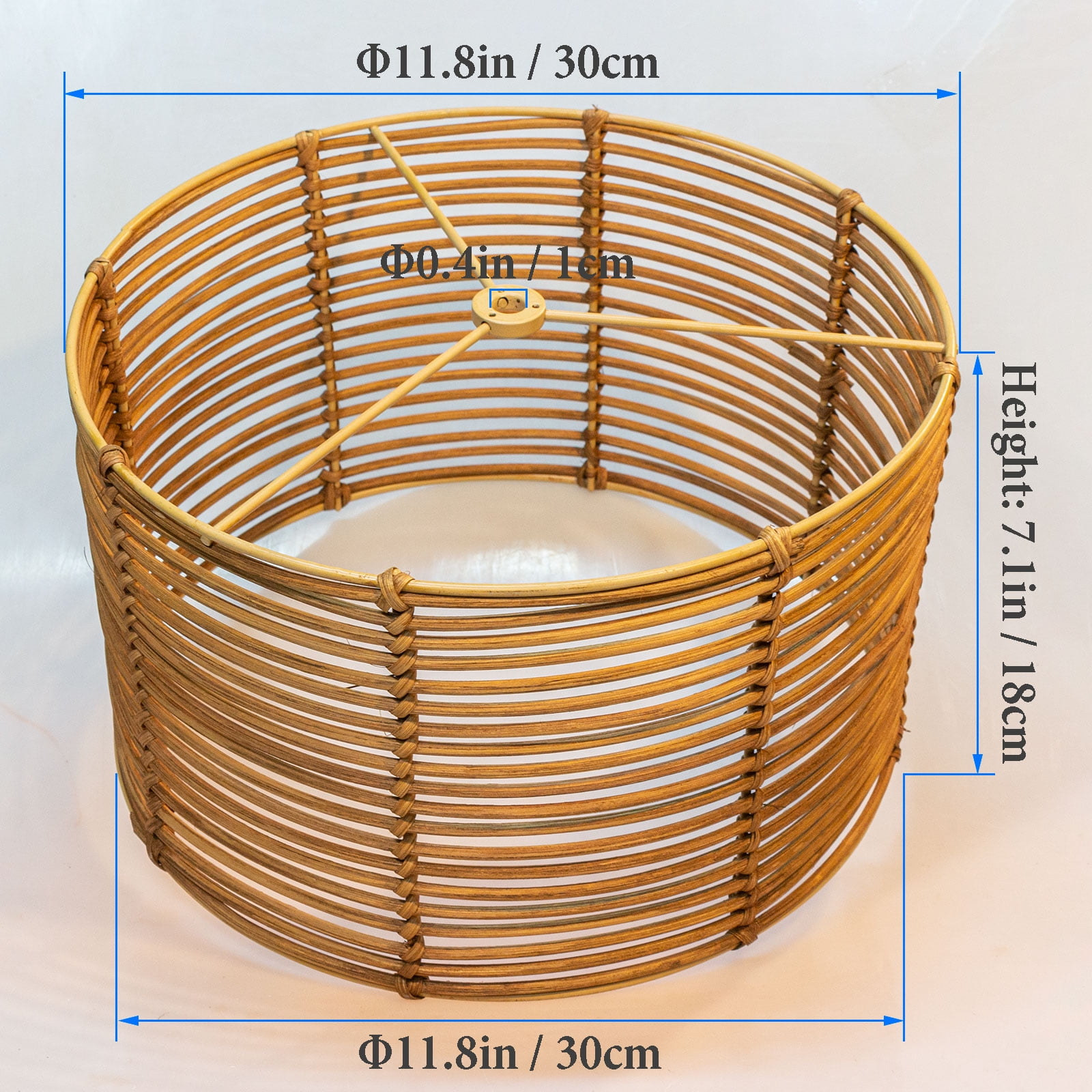 Brown Natural Bamboo Drum Lamp Shade ,Table Lamp shade  Home Decor(Spider)
