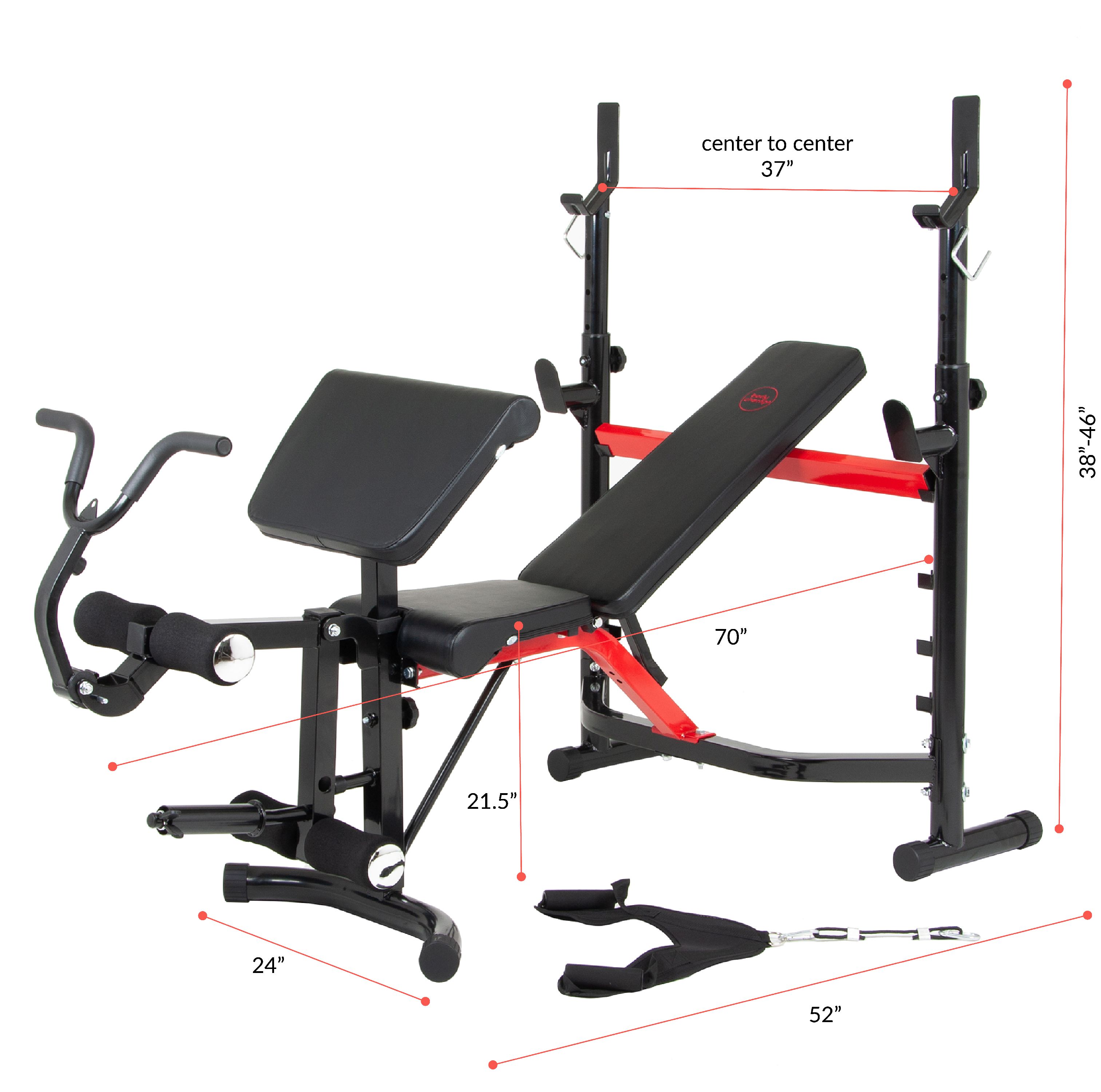 Body Champ BCB5268 Olympic Weight Bench with Arm Curl and Curl Bar Attachment, 300 Lbs. Weight Limit - image 4 of 10