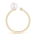 thumbnail image 2 of ANGARA Japanese Akoya Cultured Pearl and Diamond Bar Ring in 14K Yellow Gold for Women | June Birthstone, Birthday, Anniversary, Jewelry Gift for Women | Pearl Ring, 2 of 9