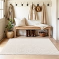thumbnail image 3 of Findosom 3'x5' Area Rug for Living Room,Machine Washable Non-Slip Area Rug,Jacquard Ultra Soft Non Shed Cream Modern Wavy Carpet Indoor Rugs for Bedroom Dining Room Home Office Entryway Decor, 3 of 9