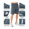 thumbnail image 4 of NORTHYARD Men's and Big Men's 9" Athletic Running Shorts Quick Dry Lightweight Gym Workout Short with Zipper Pockets Coolgrey 3XL, 4 of 8
